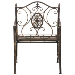 Ensemble de 2 chaises de jardin en bronze du Pendjab