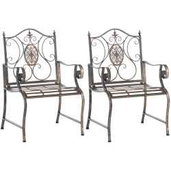 Ensemble de 2 chaises de jardin en bronze du Pendjab