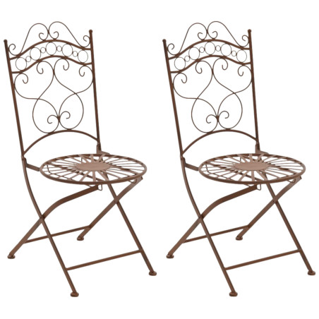 Set di 2 sedie Indra antico marrone