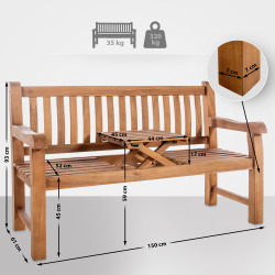 Banc en teck Orlando 150 cm