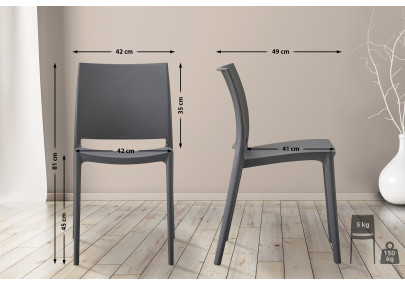 Chaise Meton, gris foncé