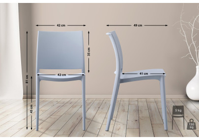 Chaise Meton, gris clair