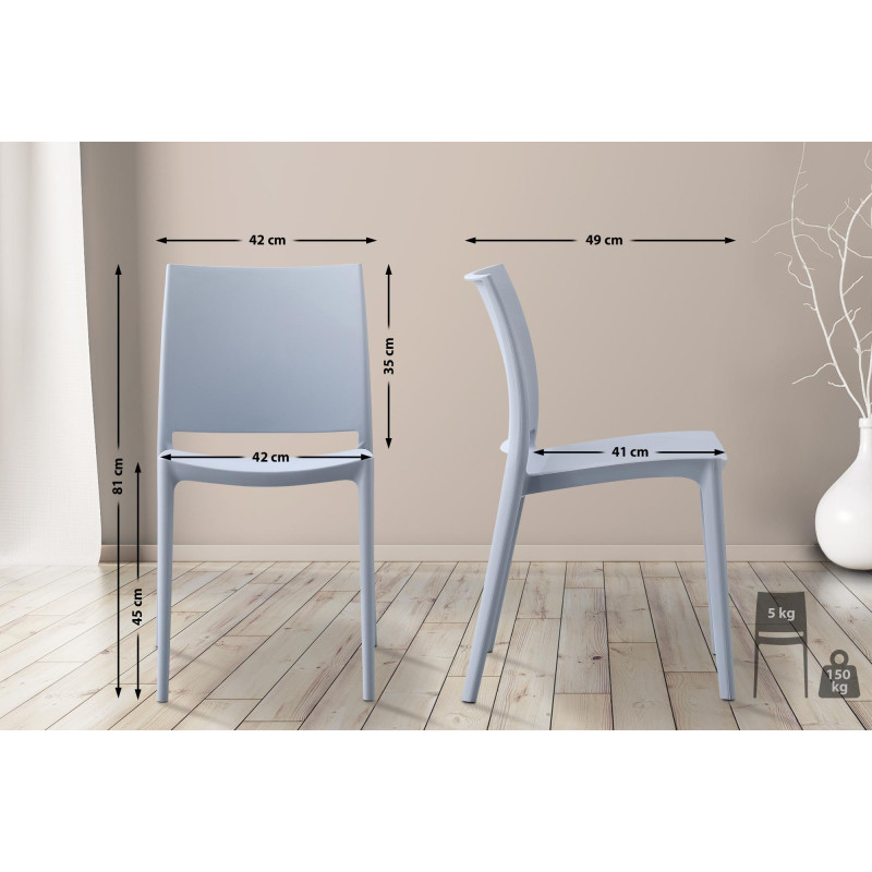 Chaise Meton, gris clair