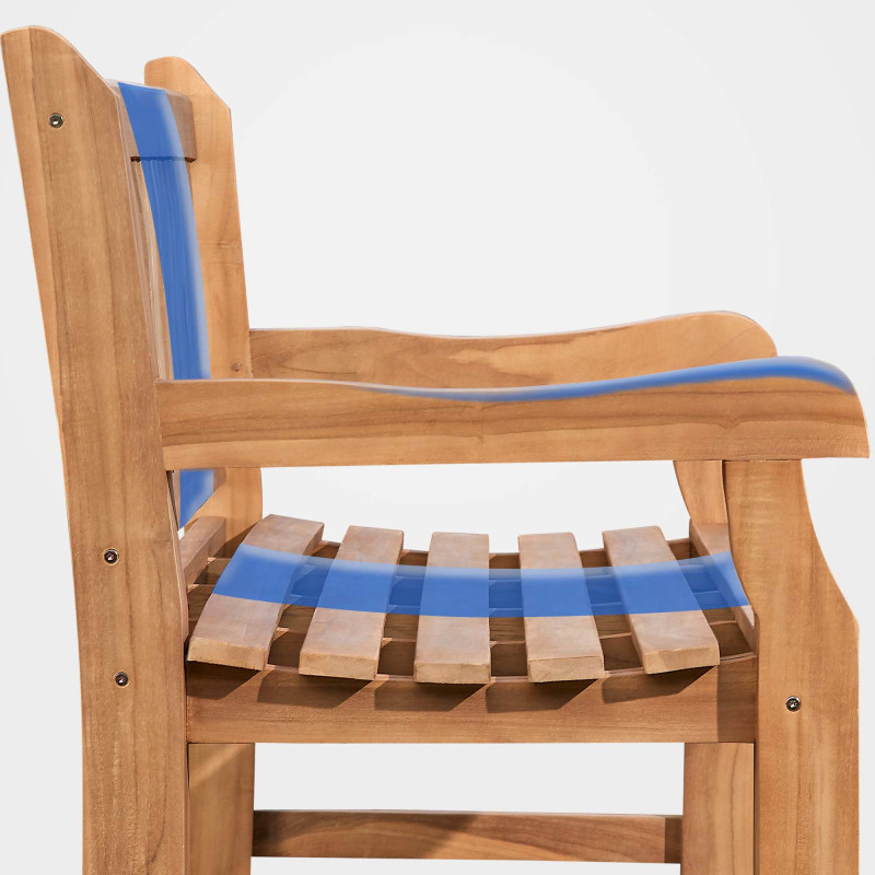 Banc en teck Jackson 120 cm avec revêtement en teck