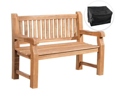 Banc en teck Jackson 120 cm avec revêtement en teck
