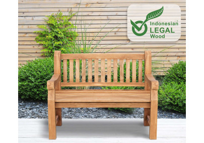 Banc en teck Jackson 120 cm avec revêtement en teck