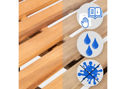 Banco de teca de 120 cm con cubierta protectora Florida