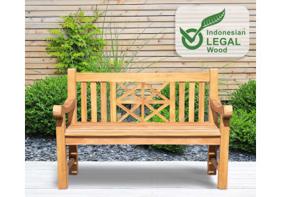 Teakbank Florida 120 cm mit Abdeckhaube