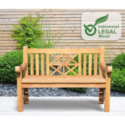 Banc en teck Florida 120 cm avec revêtement en teck