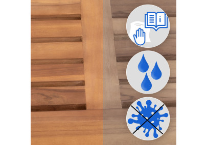 Banco de teca de 120 cm con cubierta protectora Halden