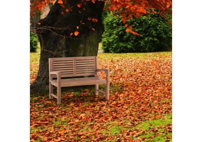Banc en teck Halden 120 cm avec rev?tement en teck