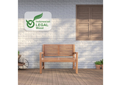 Banc en teck Halden 120 cm avec rev?tement en teck