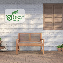 Banc en teck Halden 120 cm avec revêtement en teck