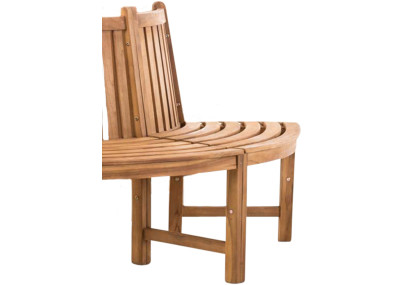 Banc semi-circulaire Leming, 200 cm, teck