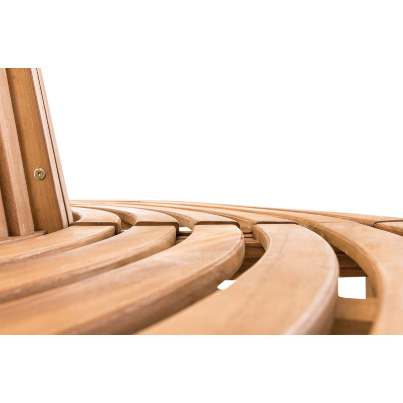 Banc semi-circulaire Leming, 200 cm, teck