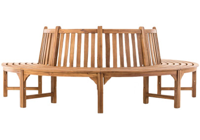 Banc semi-circulaire Leming, 250 cm, teck