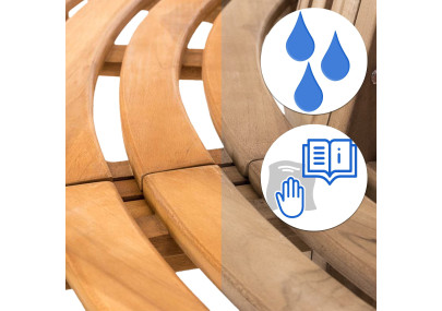 Banc semi-circulaire Leming, 250 cm, teck