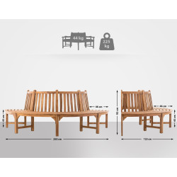 Baumbank Leming halbrund 250 cm