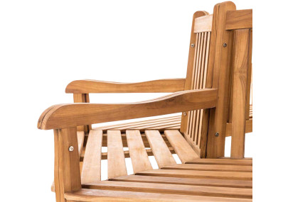 Banc Kenna avec accoudoirs, semi-circulaire, 200 cm, teck