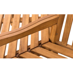 Banc Kenna avec accoudoirs, semi-circulaire, 200 cm, teck