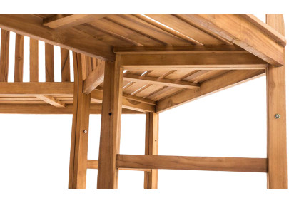 Banc Kenna avec accoudoirs, semi-circulaire, 200 cm, teck