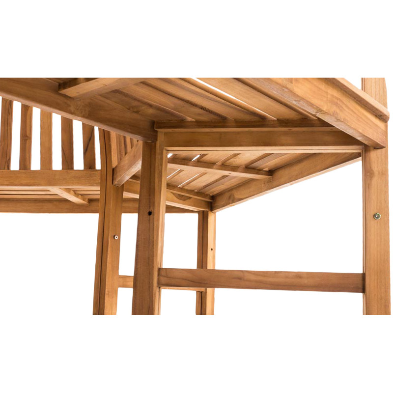 Banc Kenna avec accoudoirs, semi-circulaire, 200 cm, teck