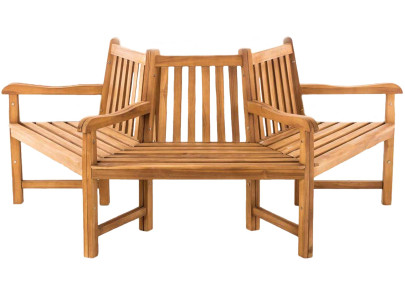 Banc Kenna avec accoudoirs, semi-circulaire, 200 cm, teck