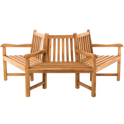Banc Kenna avec accoudoirs, semi-circulaire, 200 cm, teck
