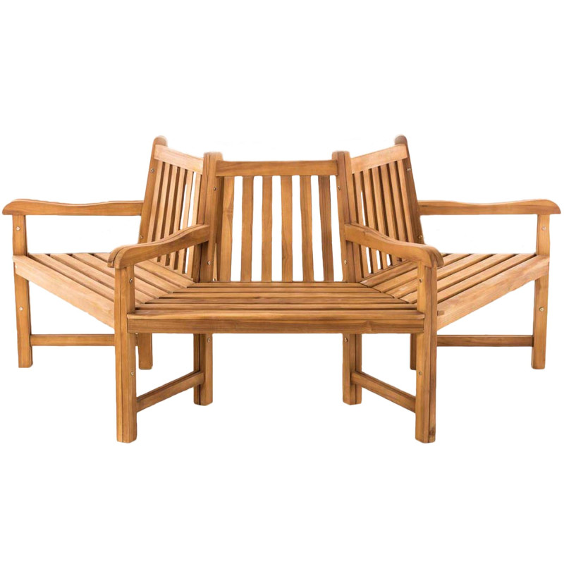 Banc Kenna avec accoudoirs, semi-circulaire, 200 cm, teck