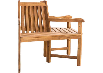 Banc Kenna avec accoudoirs, semi-circulaire, 200 cm, teck