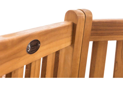 Banc Kenna avec accoudoirs, semi-circulaire, 250 cm, teck