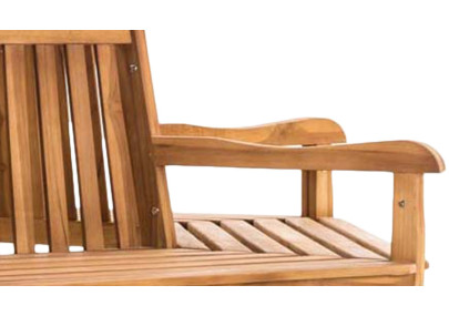 Banc Kenna avec accoudoirs, semi-circulaire, 250 cm, teck