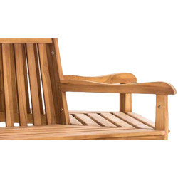 Banc Kenna avec accoudoirs, semi-circulaire, 250 cm, teck