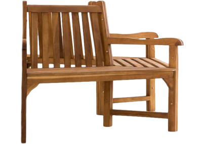 Banc Kenna avec accoudoirs, semi-circulaire, 250 cm, teck