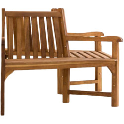 Banc Kenna avec accoudoirs, semi-circulaire, 250 cm, teck