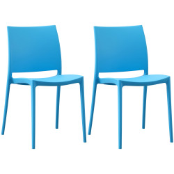 Ensemble de 2 chaises, bleu Meton