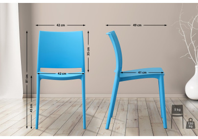Ensemble de 2 chaises, bleu Meton
