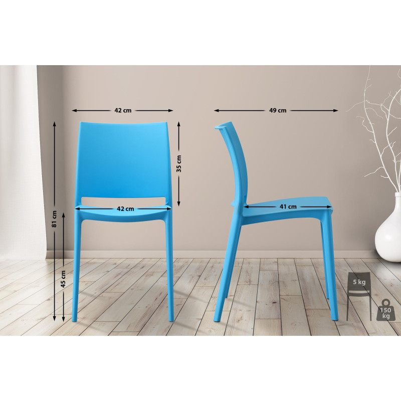 Ensemble de 2 chaises, bleu Meton