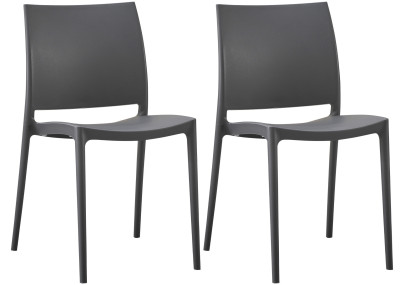 Tabouret de bar Laurel, similicuir, noir/gris