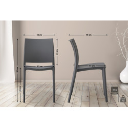 Ensemble de 2 chaises Meton gris foncé