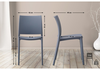 Ensemble de 2 chaises Meton grises