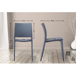 Ensemble de 2 chaises Meton grises
