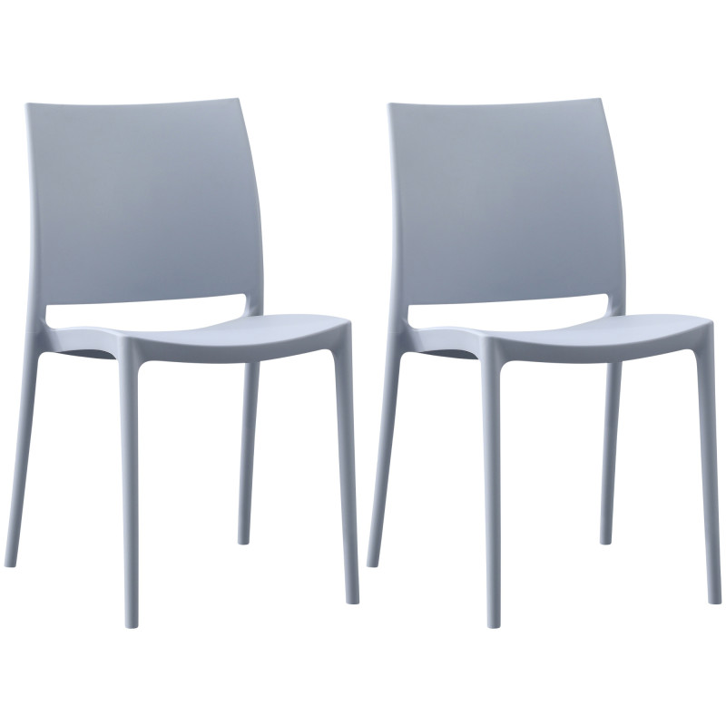 Ensemble de 2 chaises Meton gris clair