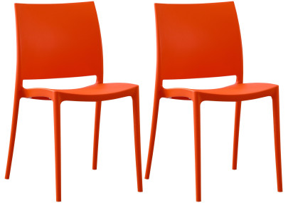 Ensemble de 2 chaises, orange Meton
