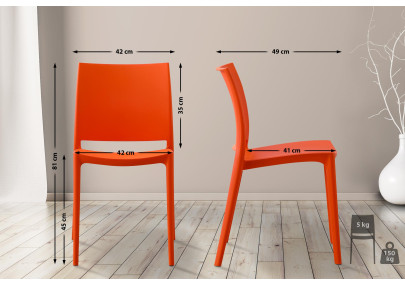 Ensemble de 2 chaises, orange Meton