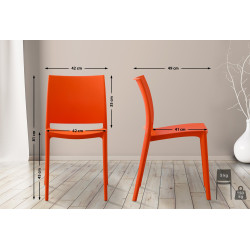 Ensemble de 2 chaises, orange Meton