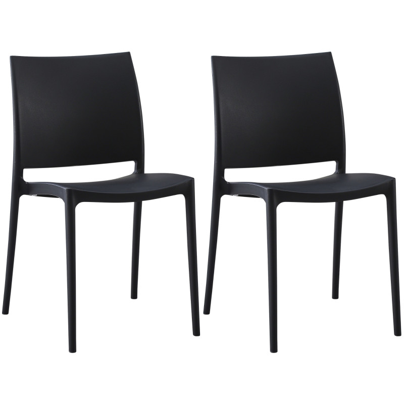 Lot de 2 chaises, Meton noir