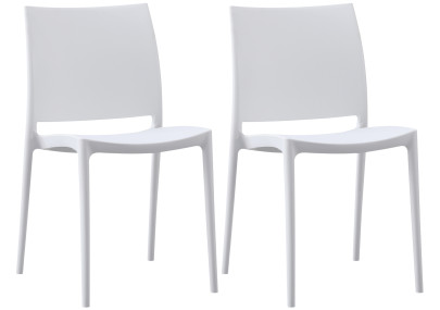 Ensemble de 2 chaises Meton blanches