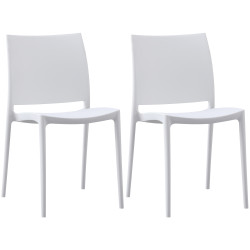 Tabouret de bar Laurel, similicuir, blanc/gris