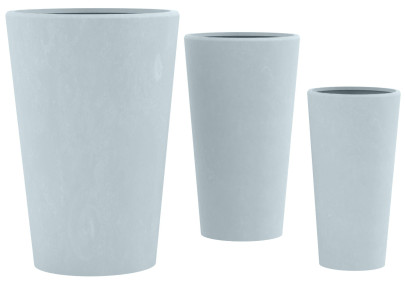 Ensemble de 3 pots de fleurs, 3 gris